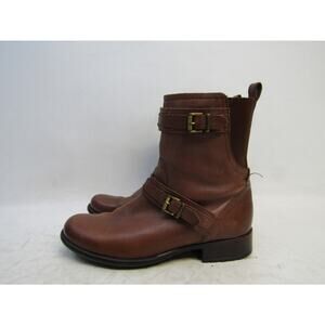 Clarks Womens Size 7.5 M Brown Leather Zip Buckle Fashion Ankle Boots Booties